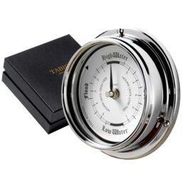 Rackhams Handmade Tide Clock In Chrome With Stunning White Dial - thumbnail 2
