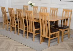 Rackhams Richmond Large Oak Extending Dining Table with Princeton Oak Chairs - Natural Oak - 8 chairs - thumbnail 4