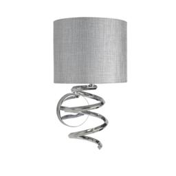 Rackhams Kasi 1 Light Polished Chrome Wall Light with Grey Shade - thumbnail 2