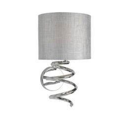 Rackhams Kasi 1 Light Polished Chrome Wall Light with Grey Shade - thumbnail 3