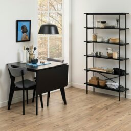 Rackhams Roxby Extending Dining Table 80-120cm in Black - Black - No - Black - thumbnail 6