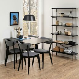 Rackhams Roxby Extending Dining Table 80-120cm in Black - Black - No - Black - thumbnail 5