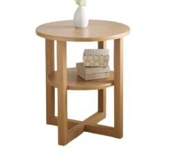 Rackhams Small Side Table with Shelf Round Coffee Table for Living Room Bedroom or Hallway - thumbnail 3