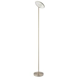 Rackhams Modern LED Uplighter Metal Floor Lamp in Satin Nickel with Memory Dimmer Button - thumbnail 2