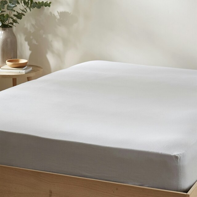 Rackhams Touch of Linen Fitted Sheet - King - Sky Blue - image 1