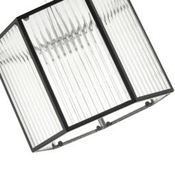 Rackhams Vintage Industrial Lantern Pendant Shade in Black with Ribbed Glass - thumbnail 3