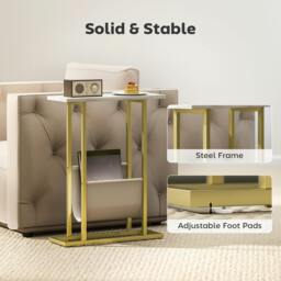 Rackhams Narrow Side Table, End Table with Magazine Holder for Small Spaces - White - thumbnail 6