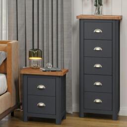 Rackhams Dunkeld 5-Drawer Narrow Chest of Drawers - midnight blue - thumbnail 2