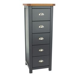 Rackhams Dunkeld 5-Drawer Narrow Chest of Drawers - midnight blue - thumbnail 4