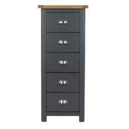 Rackhams Dunkeld 5-Drawer Narrow Chest of Drawers - midnight blue - thumbnail 3