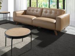 Rackhams Round Coffee Table Rattan, Black Wood and Black Steel 2111 - thumbnail 6