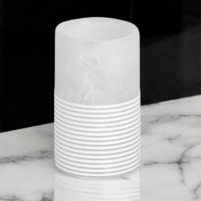 Rackhams Bianco Frost Onyx White Striped Tumbler - image 1