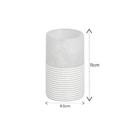 Rackhams Bianco Frost Onyx White Striped Tumbler - thumbnail 2