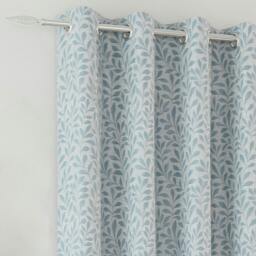 "Rackhams Ice Blue 100% Blackout Jacquard Leaf Curtains - Thermal/Energy Saving Pair with Eyelets For Living Room & Bedrooms - 46"" (117cm) Width x 72"" (183cm) Drop" - thumbnail 2