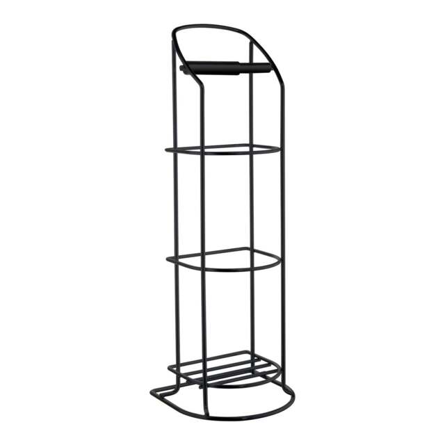 Rackhams Black Stainless Steel Toilet Roll Holder Freestanding Bathroom Multi-Roll Holder - image 1