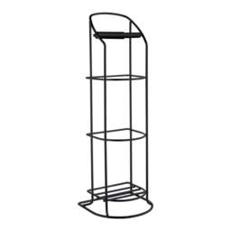 Rackhams Black Stainless Steel Toilet Roll Holder Freestanding Bathroom Multi-Roll Holder