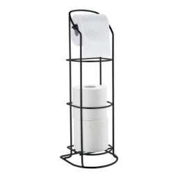 Rackhams Black Stainless Steel Toilet Roll Holder Freestanding Bathroom Multi-Roll Holder - thumbnail 3