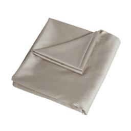 Rackhams Luxurious 300 Thread Count 100% Cotton Sateen Anti-Allergy Fitted Sheet with Pillowcase Pair - Mink - Single (90cm x 190cm) + 25cm Deep - thumbnail 2
