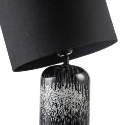 Rackhams Modern Black and White Marble Drip Snowflake Glass Lamp with Shade - thumbnail 4
