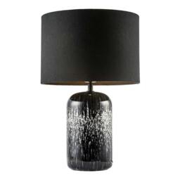 Rackhams Modern Black and White Marble Drip Snowflake Glass Lamp with Shade - thumbnail 2