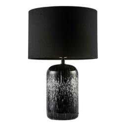 Rackhams Modern Black and White Marble Drip Snowflake Glass Lamp with Shade
