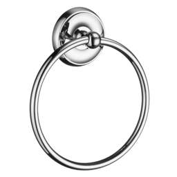 Rackhams Polished Chrome Towel Ring (W) 15.5cm Wall Mounted with Concealed Screws Bathroom Towel Holder - thumbnail 1
