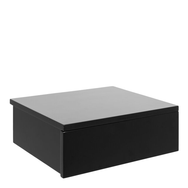 Rackhams Avignon Square Bedside Table with 1 Drawer in Black - Black - Manufactured wood - 1 - image 1