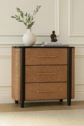 Rackhams Solid Wood Havana Weave 3 Drawer Chest