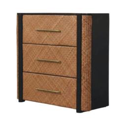 Rackhams Solid Wood Havana Weave 3 Drawer Chest - thumbnail 3