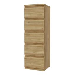 Rackhams Edmore 5 Drawer Tall Narrow Chest in Mauvella Oak - Standard - Mauvella Oak - Manufactured Wood - thumbnail 4