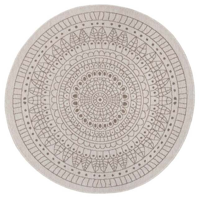 Rackhams Porto Round Reversible Beige Rug Indoor-Outdoor - Ø 240 cm - image 1