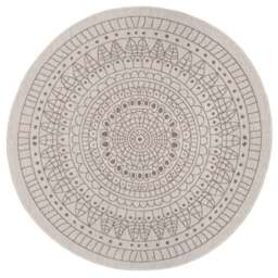 Rackhams Porto Round Reversible Beige Rug Indoor-Outdoor - Ø 240 cm - thumbnail 1