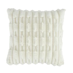Rackhams So Soft Carved Faux Fur Cushion - Cream - Cream - 50x50cm - thumbnail 5