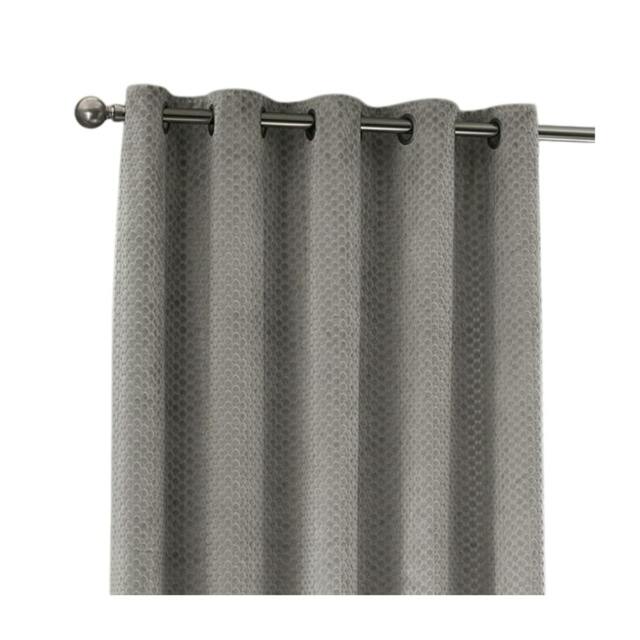 Rackhams Neptune Velvet Eyelet Curtains - Silver - 229cm x 229cm - Silver - 100% Polyester - image 1