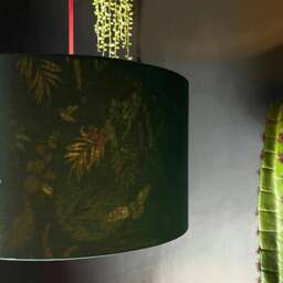 "Rackhams Wild Wood Deadly Night Shade Silhouette Lampshade in Hunter - Ceiling Pendant / Arc Lamp - 35cm diameter x 25cm Height (14"" x 10"")" - thumbnail 2