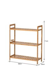 Rackhams 3 Tier Wood Audriel Bookcase - Brown - thumbnail 2