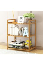 Rackhams 3 Tier Wood Audriel Bookcase - Brown - thumbnail 4