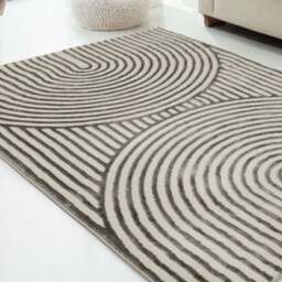 Rackhams Zeo Deco Arcs Natural Rug – Soft 3D Texture - 120X170 cm - thumbnail 4