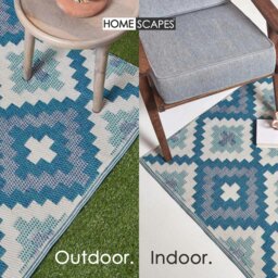 Rackhams Outdoor Rug Luxury Waterproof Reversible Recycled, For Garden, Mia Aztec - 180 x 270 cm - thumbnail 4