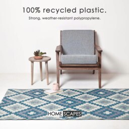 Rackhams Outdoor Rug Luxury Waterproof Reversible Recycled, For Garden, Mia Aztec - 180 x 270 cm - thumbnail 2