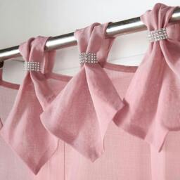Rackhams Linen Look Voile Tab Top Curtain Pair - White - 145cm width x 275cm drop - thumbnail 3