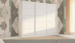 Rackhams Stylish Bedroom Sliding Wardrobe - comes in White/Grey/Black/Oak and Width 120cm/150cm/180cm/203cm/250cm - 180cm - White - Modern - thumbnail 2
