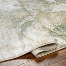 Rackhams San Francisco-Abstract Green Brown Yellow Taupe Modern Marble Rug - 160 x 213 cm - thumbnail 4