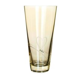 Rackhams Romance Amber Vase Adorned with Swarovski® Crystals - 25cm - Painted Lead Free Crystal Glass