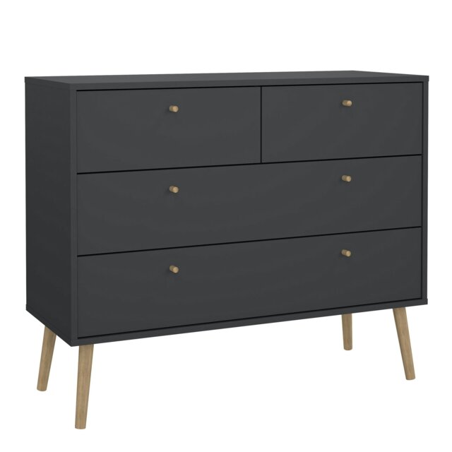 Rackhams Cumbria Chest 2 + 2 Drawers Dark Grey - Dark Grey - Matt - Melamine - image 1
