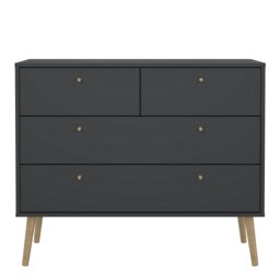 Rackhams Cumbria Chest 2 + 2 Drawers Dark Grey - Dark Grey - Matt - Melamine - thumbnail 2