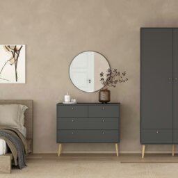 Rackhams Cumbria Chest 2 + 2 Drawers Dark Grey - Dark Grey - Matt - Melamine - thumbnail 6