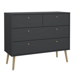 Rackhams Cumbria Chest 2 + 2 Drawers Dark Grey - Dark Grey - Matt - Melamine