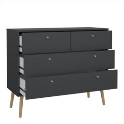 Rackhams Cumbria Chest 2 + 2 Drawers Dark Grey - Dark Grey - Matt - Melamine - thumbnail 5