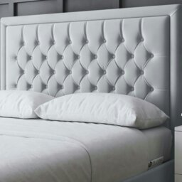 Rackhams Allegra Divan Bed with Upholstered Headboard - Silver - Super King / 6ft - thumbnail 3